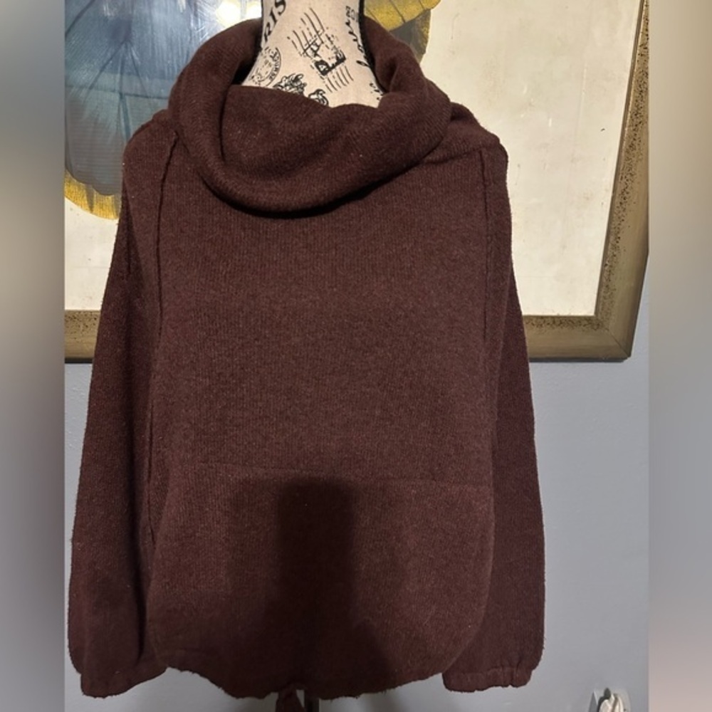 Super comfy Field Flower for Anthropologie top. Cowl neck. Oversized. Burgundy
